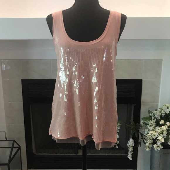 J Crew Tissue Sequin Small Pink Tank - Picture 2 of 8